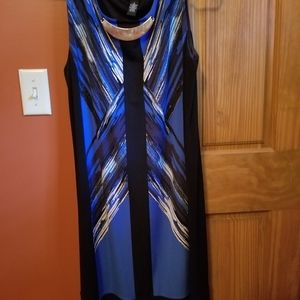 Alfani Sleeveless Sheath Dress w/ lining, size  L, Attached Necklace